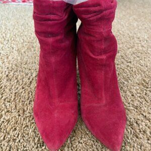 Kristin Cavallari for Chinese Laundry red suede booties size 6.5/37